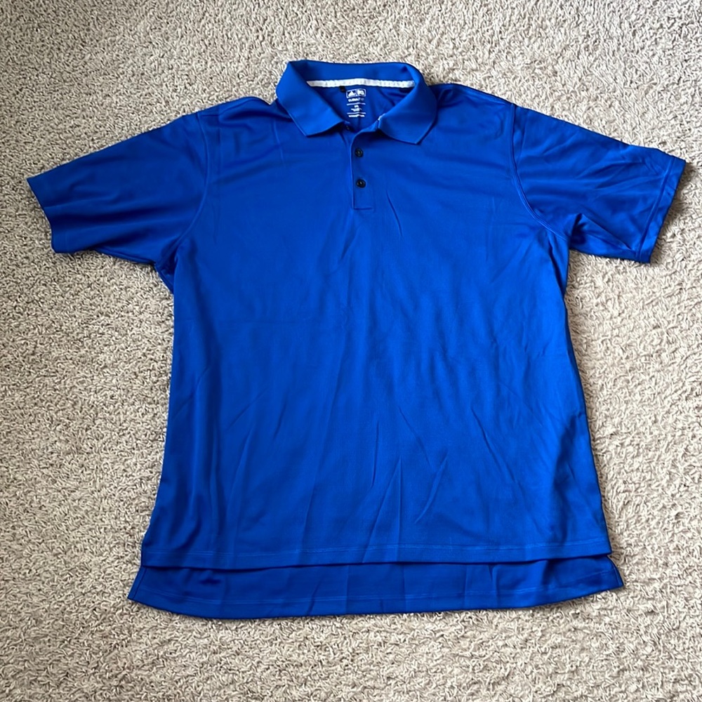 EUC Men’s Adidas ClimaLite Solid Royal Blue Short Sleeve Polo Size 2XL
